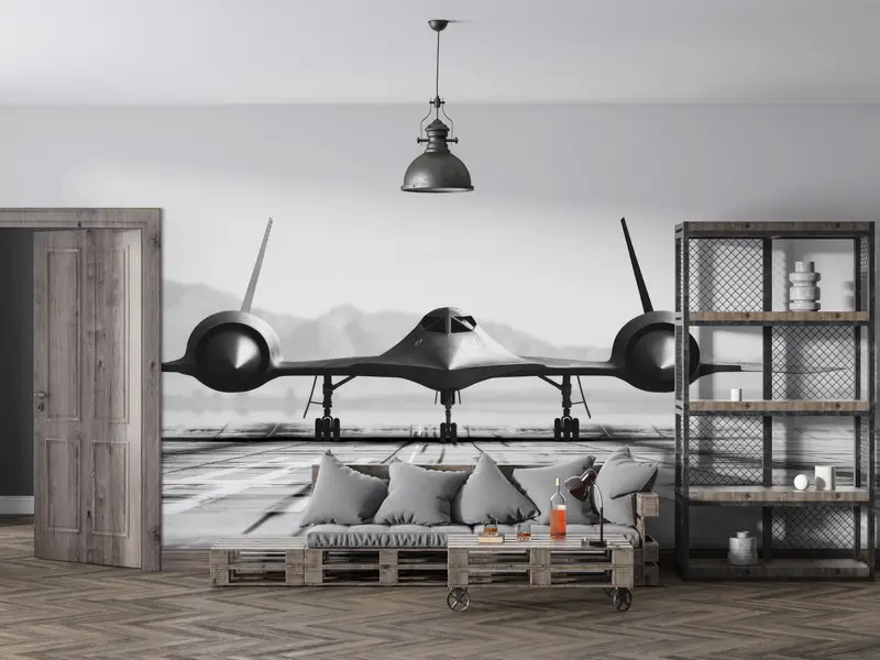 ジェット飛行機のデジタルペーパー、3D折り紙、戦闘機の壁画、戦争機の壁の装飾、モダンな壁ポスター、新築祭の贈り物、明るい壁紙、 - 4
