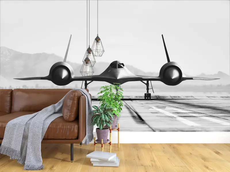 ジェット飛行機のデジタルペーパー、3D折り紙、戦闘機の壁画、戦争機の壁の装飾、モダンな壁ポスター、新築祭の贈り物、明るい壁紙、 - 3