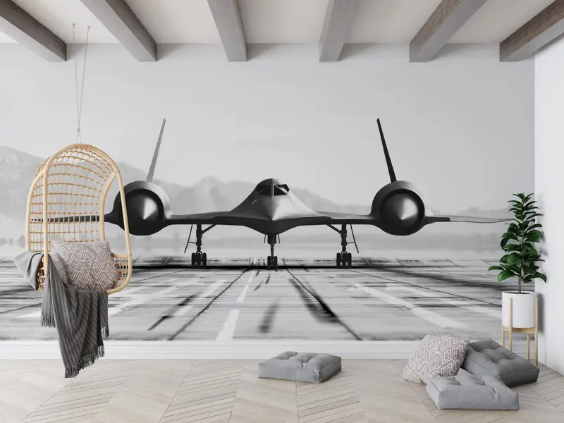 ジェット飛行機のデジタルペーパー、3D折り紙、戦闘機の壁画、戦争機の壁の装飾、モダンな壁ポスター、新築祭の贈り物、明るい壁紙、 - 6