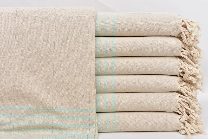 Custom Towel, 68x36 Linen Striped Towel, Bachelorette Party Favor, Peshtemal beach towel with unique design, Large Turkish Towel, Quick-dry towel - 1