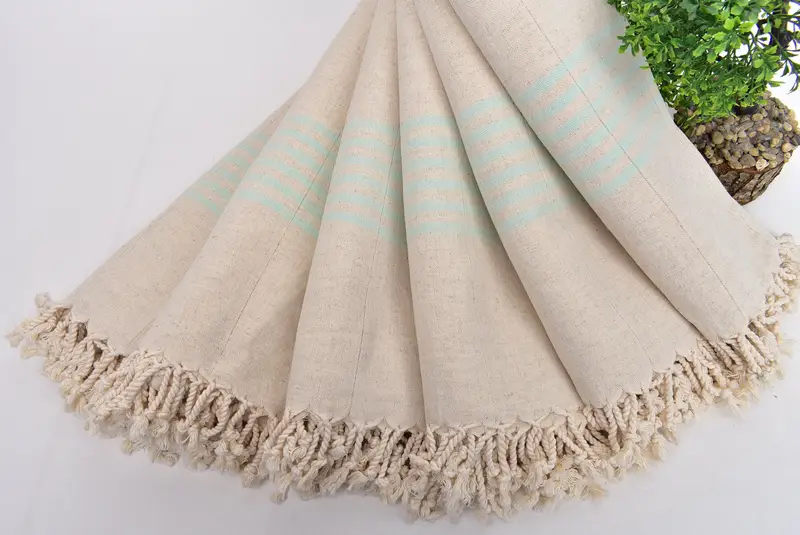 Custom Towel, 68x36 Linen Striped Towel, Bachelorette Party Favor, Peshtemal beach towel with unique design, Large Turkish Towel, Quick-dry towel - 4