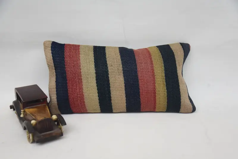 Decorative Bolster Pillow, Pillow Sham, 8x16 Beige Pillow Case, Turkish Kilim Pillow, Boho Pillow, Turkish Bench Cushion, Throw Kilim Pillow - 1
