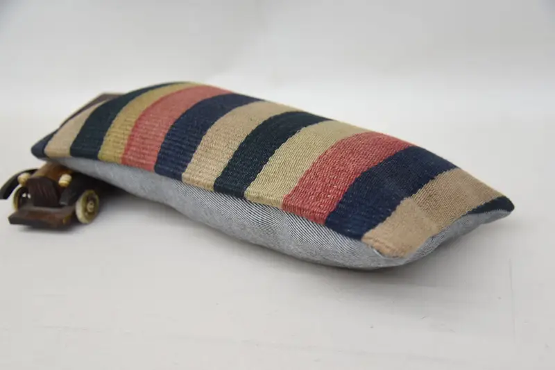 Decorative Bolster Pillow, Pillow Sham, 8x16 Beige Pillow Case, Turkish Kilim Pillow, Boho Pillow, Turkish Bench Cushion, Throw Kilim Pillow - 6