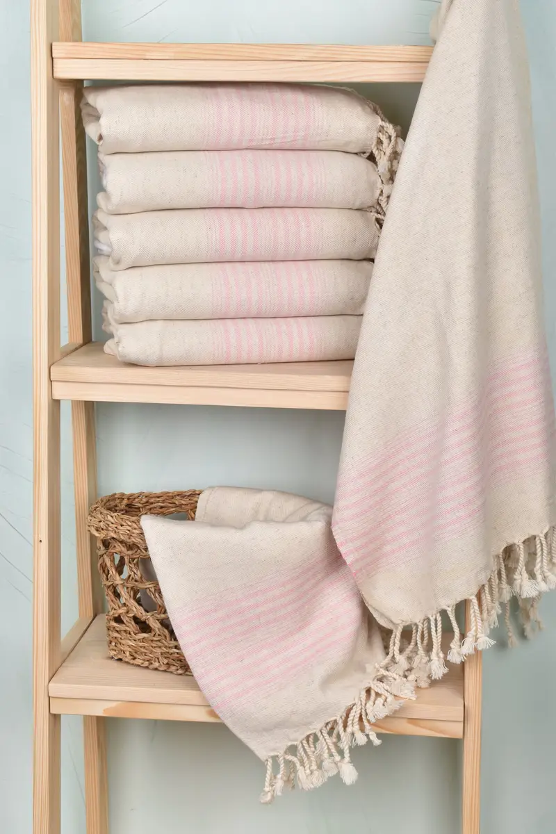 Cotton towel, Best Friend Gift Ideas, Custom Wedding Towel, Home Decor Gifts, Turkish Towel USA, Turkish Bath Towel Set, 68x40 Linen Striped Towel - 3