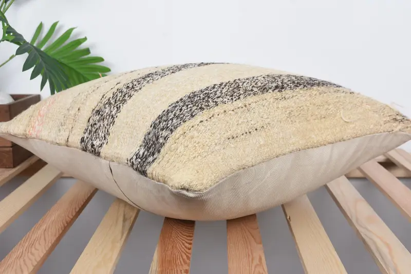 Cushion Cover, Kilim Pillow Cover, Pillow for Couch, Vintage Kilim Pillow, Outdoor Throw Cushion Cover, 20x20 Beige Cushion Case - 6