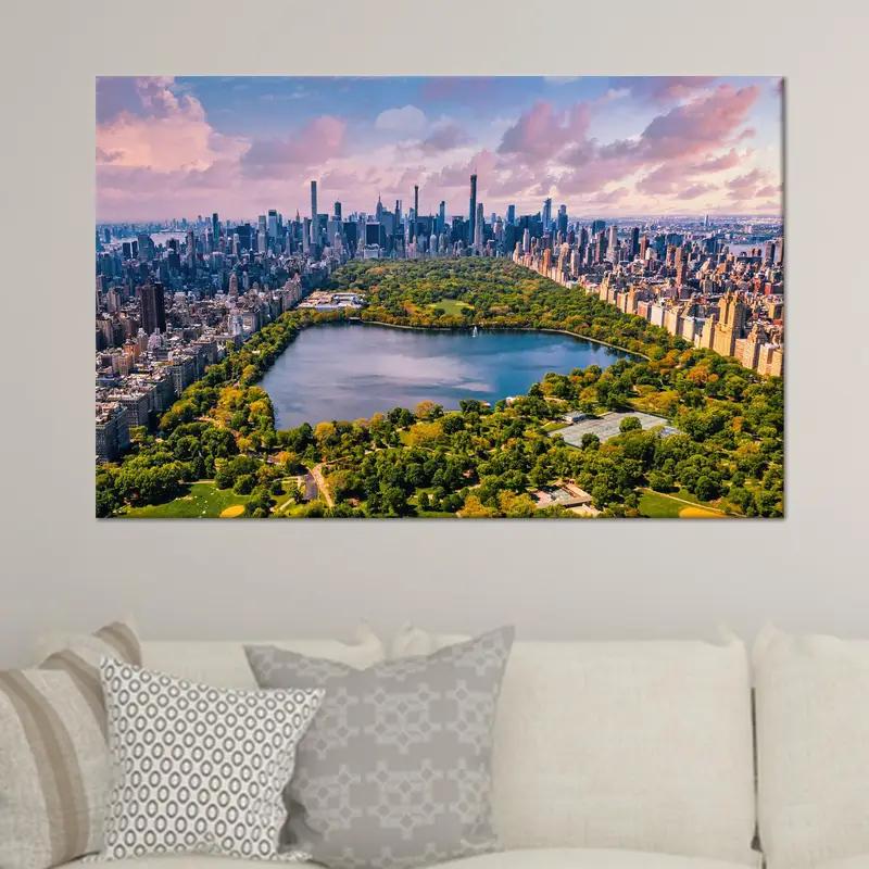 Lienzo del paisaje urbano de Manhattan: arte impreso de Nueva York para su hogar