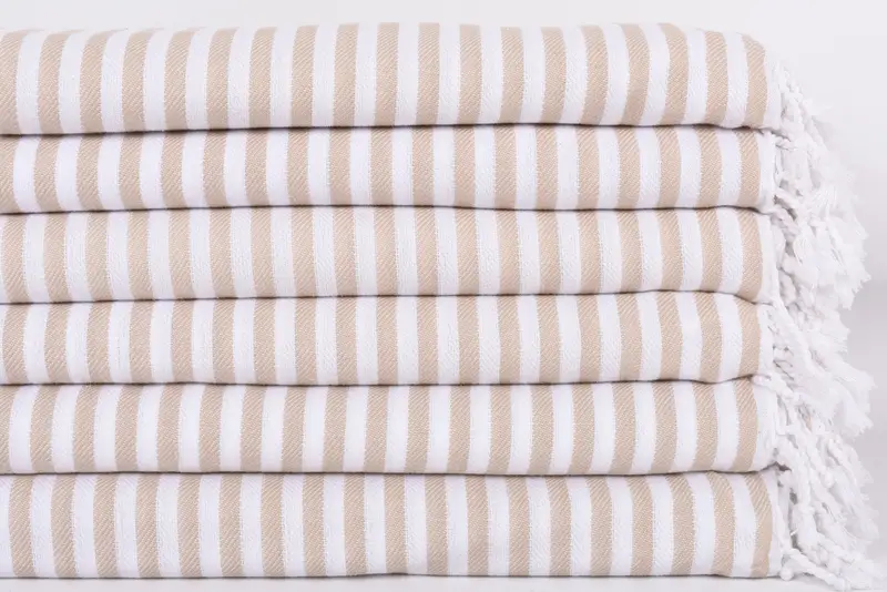 Bridal Shower Gift, Throw Blanket for Bed, Monogram Blanket, Oversized Beach Towel, Organic Throw, Bachelorette Gifts, 104x76 Cotton Striped Towel - 3