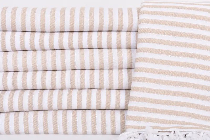 Bridal Shower Gift, Throw Blanket for Bed, Monogram Blanket, Oversized Beach Towel, Organic Throw, Bachelorette Gifts, 104x76 Cotton Striped Towel - 2