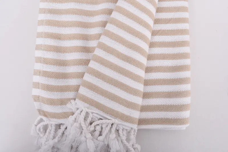 Bridal Shower Gift, Throw Blanket for Bed, Monogram Blanket, Oversized Beach Towel, Organic Throw, Bachelorette Gifts, 104x76 Cotton Striped Towel - 8