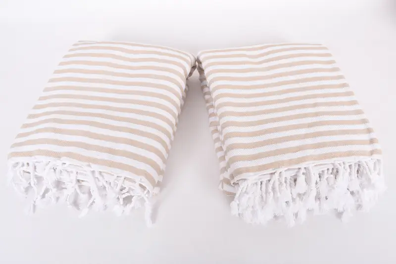 Bridal Shower Gift, Throw Blanket for Bed, Monogram Blanket, Oversized Beach Towel, Organic Throw, Bachelorette Gifts, 104x76 Cotton Striped Towel - 6