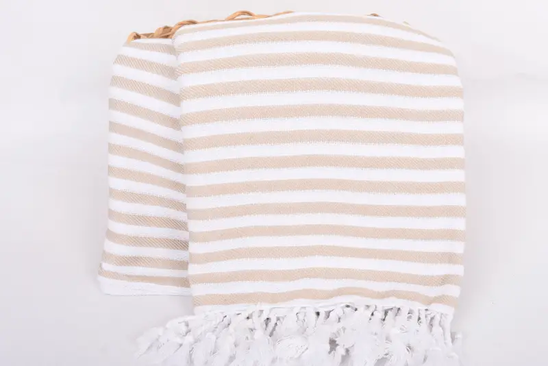 Bridal Shower Gift, Throw Blanket for Bed, Monogram Blanket, Oversized Beach Towel, Organic Throw, Bachelorette Gifts, 104x76 Cotton Striped Towel - 5