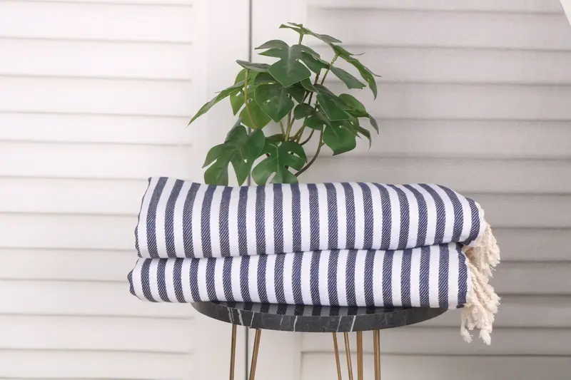 Home Decor Gifts, Organic Towel, 40x18 Cotton Striped Towel, Wedding Favors, Custom Hand Towel, Valentines Day Gift Idea, Small Bath Towels - 3