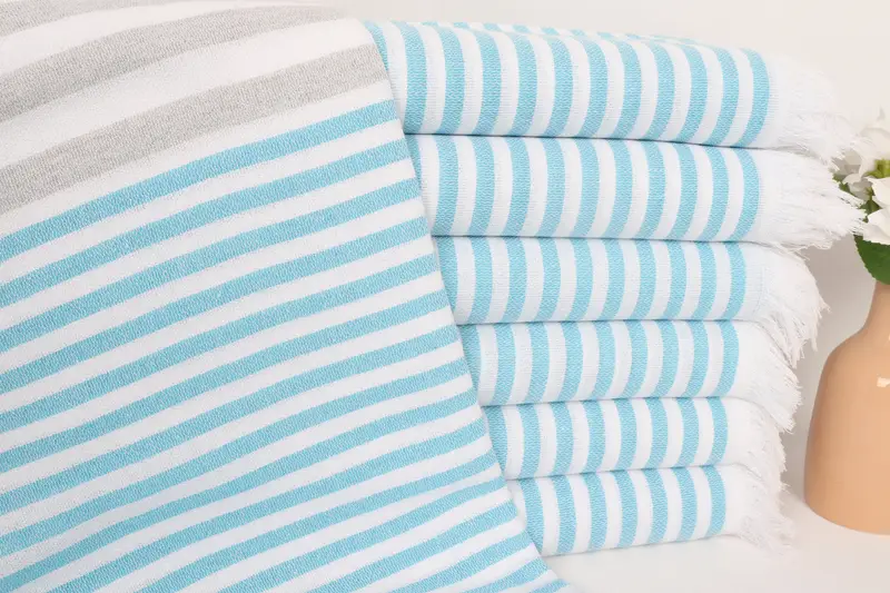 Sand-resistant towel, Embroidered Turkish Towel, Towel With Name, Bachelor Gifts, 70x40 Cotton Striped Towel, Welcome Wedding Gift, Wedding Favors - 1