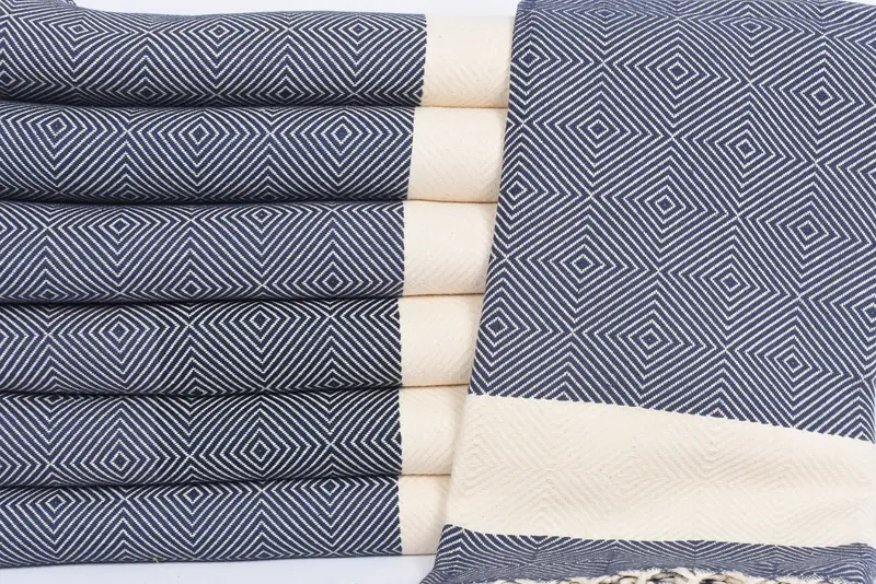 80x40 Cotton Diamond Towel, Valentines Day Gift Idea, Housewarming Gift, Organic Cotton Towel, Large Turkish Towel, Monogrammed Beach Towel - 2