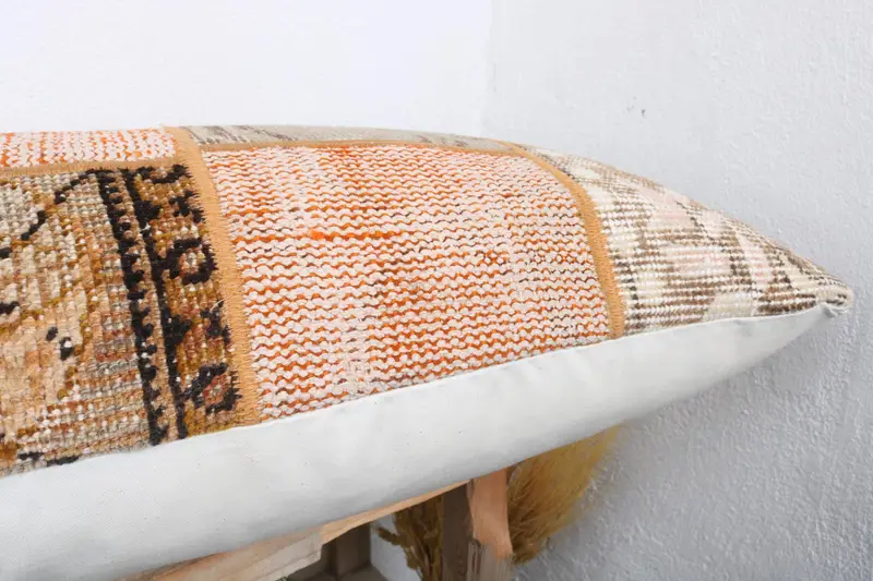 16x43 Rainbow Pillow, Antique Pillows, Colorful Pillow Case, Bed Pillow, Ethnical Kilim Rug Pillow, Pillow Cover, Pillow for Sofa - 6