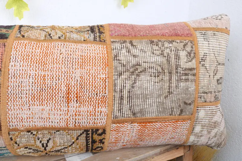 16x43 Rainbow Pillow, Antique Pillows, Colorful Pillow Case, Bed Pillow, Ethnical Kilim Rug Pillow, Pillow Cover, Pillow for Sofa - 5