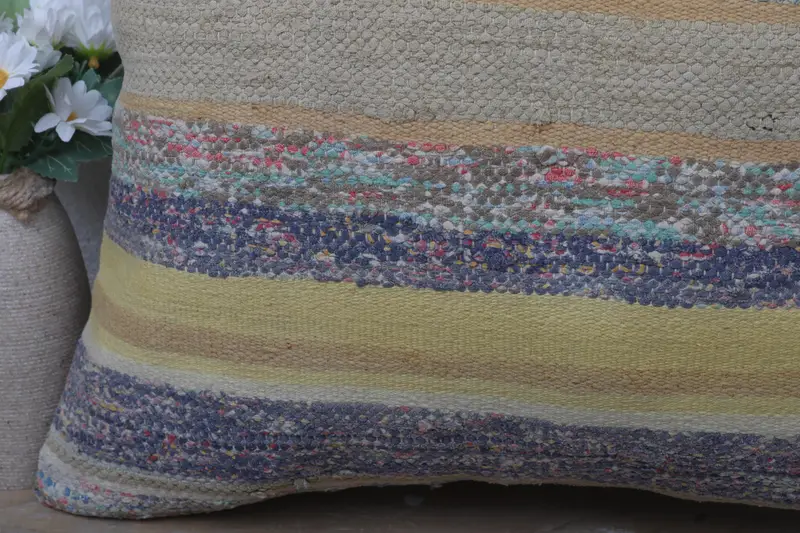 18x18 Yellow Cushion Case, Kilim Pillow, Turkish Kilim Pillow, Outdoor Throw Cushion, Customized Pillow Case, Pillow Cover, Pillow for Couch - 3