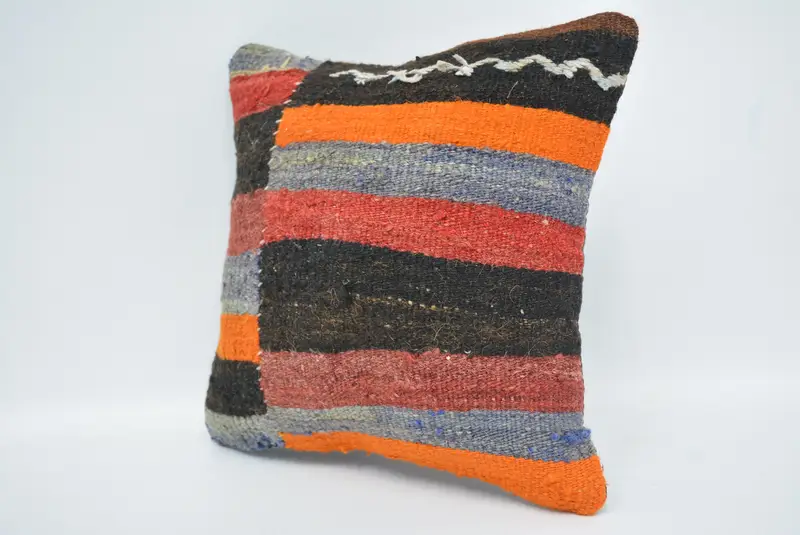 12x12 Red Pillow Sham, Armchair Cushion, Custom Pillow Sham, Boho Pillow, Ethnical Kilim Rug Pillow, Kilim Pillow Cover, Pillow Sham - 4