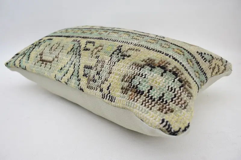 Antique Pillows, 12x20 Beige Cushion, Vintage Pillow, Boho Pillow Sham Cover, One Of A Kind Pillow Cover, Pillow Cover, Pattern Throw Pillow Cover - 6
