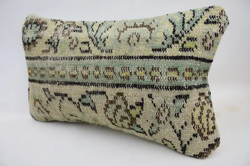 Antique Pillows, 12x20 Beige Cushion, Vintage Pillow, Boho Pillow Sham Cover, One Of A Kind Pillow Cover, Pillow Cover, Pattern Throw Pillow Cover - 3