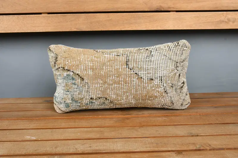 Boho Chic Cushion, Custom Cushion, Interior Designer Pillow, Pillow Cover, Vintage Kilim Pillow, Vintage Kilim Throw Pillow, 8x16 Beige Pillow Case - 6