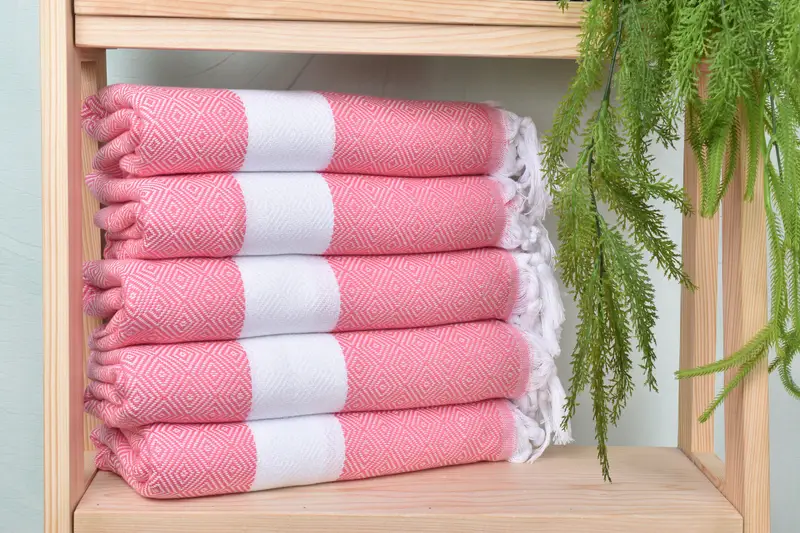Home Decor Gifts, Fringed Turkish towel for poolside, 70x40 Cotton Diamond Towel, Bath towel, Bachelor Gift, Custom Wedding Gift, Monogram Towels - 2