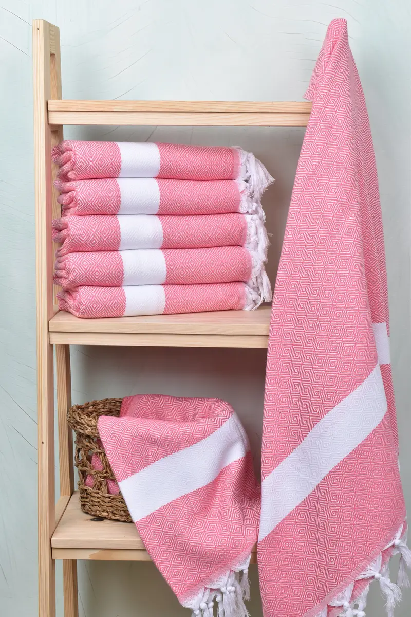 Home Decor Gifts, Fringed Turkish towel for poolside, 70x40 Cotton Diamond Towel, Bath towel, Bachelor Gift, Custom Wedding Gift, Monogram Towels - 3
