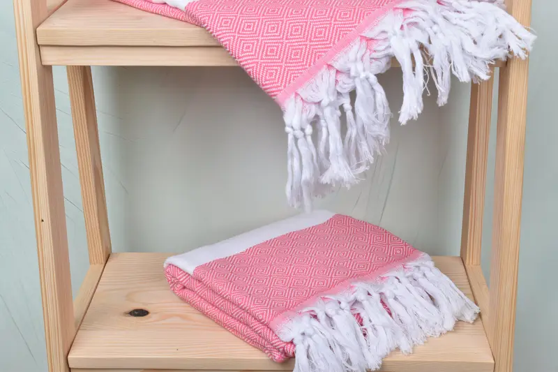 Home Decor Gifts, Fringed Turkish towel for poolside, 70x40 Cotton Diamond Towel, Bath towel, Bachelor Gift, Custom Wedding Gift, Monogram Towels - 5
