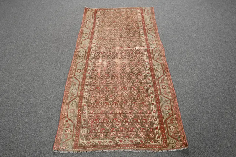 2,8x5,4 ft Teppich, türkischer Vintage-Teppich, roter marokkanischer Oushak-Teppich - 1