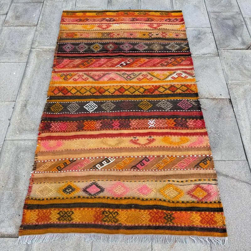 Turuncu Fas Halısı, 3,5x6,3 ft Canlı Dekor