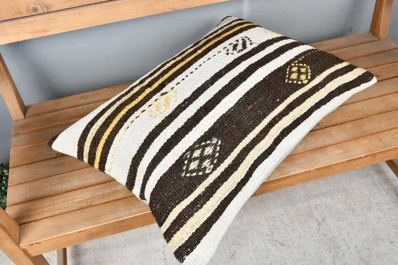 Vintage Kilim Throw Pillow, Retro Pillow, Pillow, Vintage Kilim Pillow, Toss Cushion, 20x28 White Cushion Cover, Kilim Pillow Cover - 2