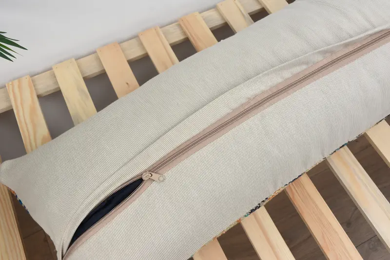 12x48 Blue Pillow Sham, Aztec Cushion Cover, Outdoor Bolster Cushion, Ethnical Kilim Rug Pillow, Vintage Pillow, Throw Kilim Pillow, Cushion - 8