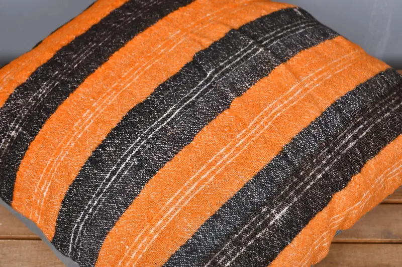 20x20 Orange Cushion, Cushion, Couch Pillow Sham, Throw Kilim Pillow, Vintage Throw Cushion Case, Boho Pillow Sham Cover, Pillow for Sofa - 4