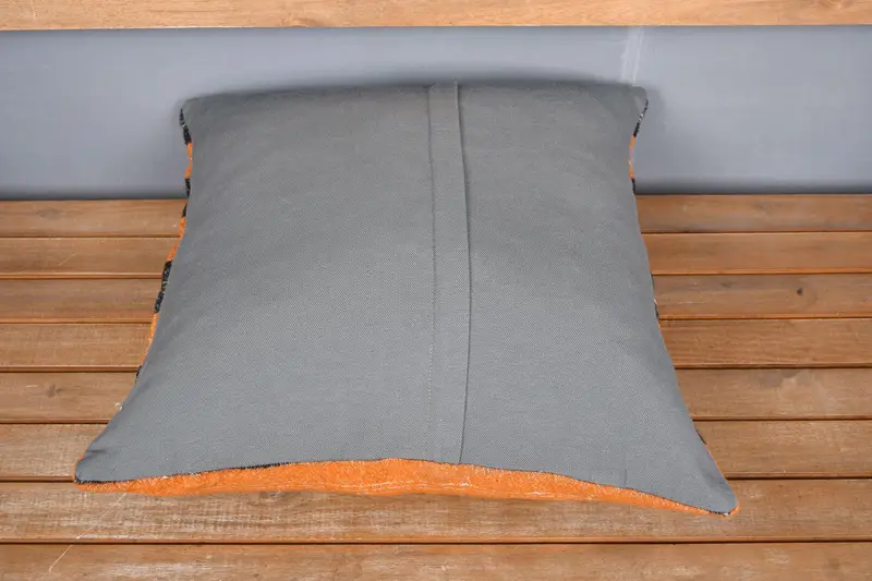 20x20 Orange Cushion, Cushion, Couch Pillow Sham, Throw Kilim Pillow, Vintage Throw Cushion Case, Boho Pillow Sham Cover, Pillow for Sofa - 5