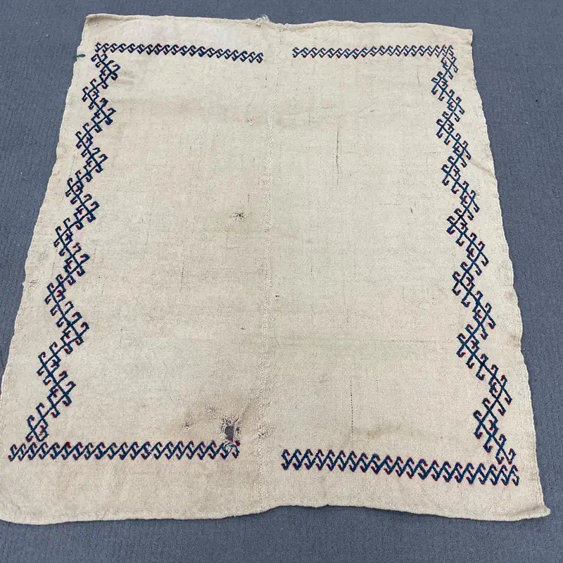 Bej ve Mavi Hayvan Baskılı Halı, 3,2x3,8 ft Şık Dekor