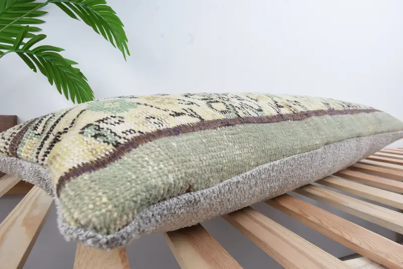 Vintage Kilim Pillow, Cushion Cover, Vintage Pillow, 12x36 Beige Cushion Case, Kilim Cushion Sham, Southwestern Pillow Case, Couch Pillow - 6