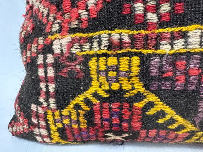 Sofa Bolster Cushion Cover, Vintage Kilim Throw Pillow, Pillow, 16x36 Yellow Cushion Cover, Boho Pillow Sham Cover, Rustic Cushion, Vintage Pillow - 2