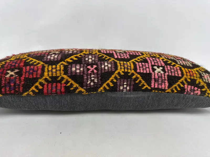Sofa Bolster Cushion Cover, Vintage Kilim Throw Pillow, Pillow, 16x36 Yellow Cushion Cover, Boho Pillow Sham Cover, Rustic Cushion, Vintage Pillow - 5