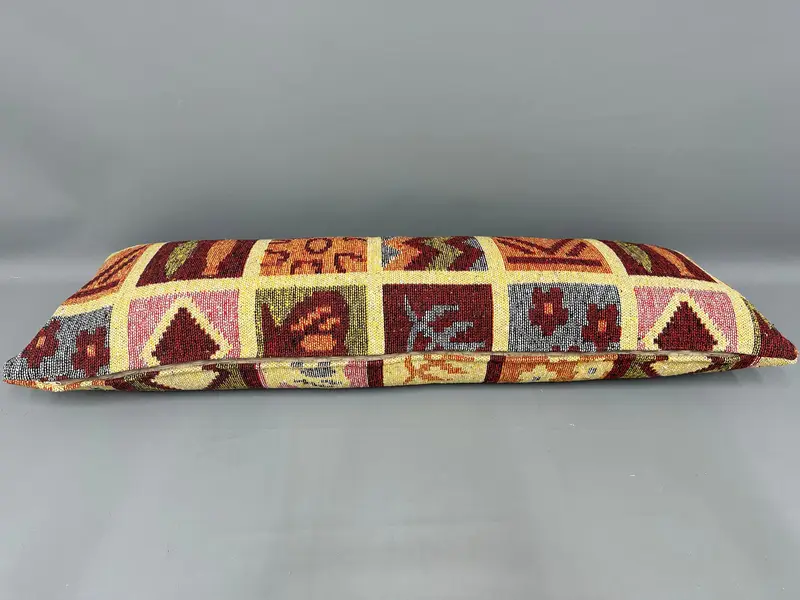 Kilim Pillow Cover, 16x48 Yellow Pillow Cover, Cushion Cover, Interior Designer Pillow, Handmade Kilim Cushion, Vintage Pillow Cover - 7