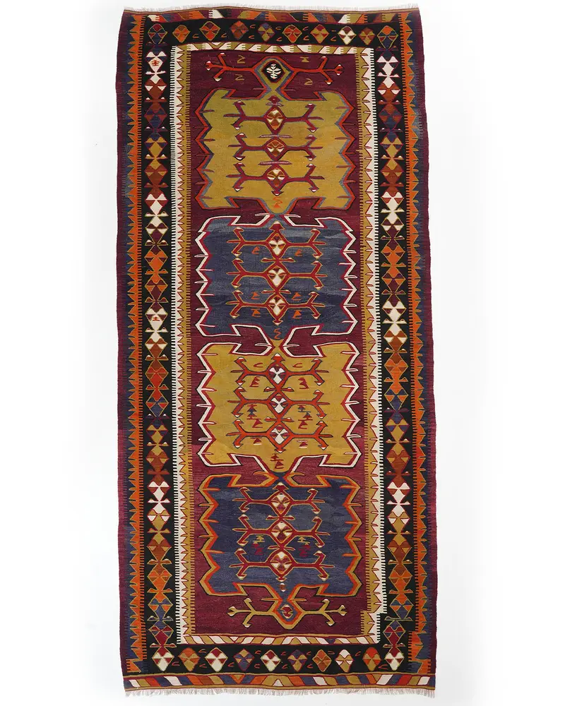 Canlı Sarı Halı, 5,3x12,1 ft Sağlam Konfor