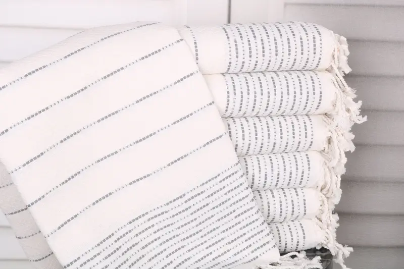 Bridesmaid Gift Towel Dark Gray Cotton Cappadocia Design, 38x71 Inches