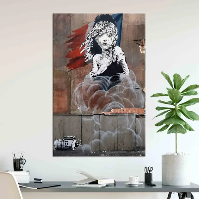 Personalized Gift, Banksy The Miserables, Tear Gas Poster, Banksy Tear Gas Wall Art, Trendy Wall Decor, Banksy Graffiti Art, Large Wall Art, - 3