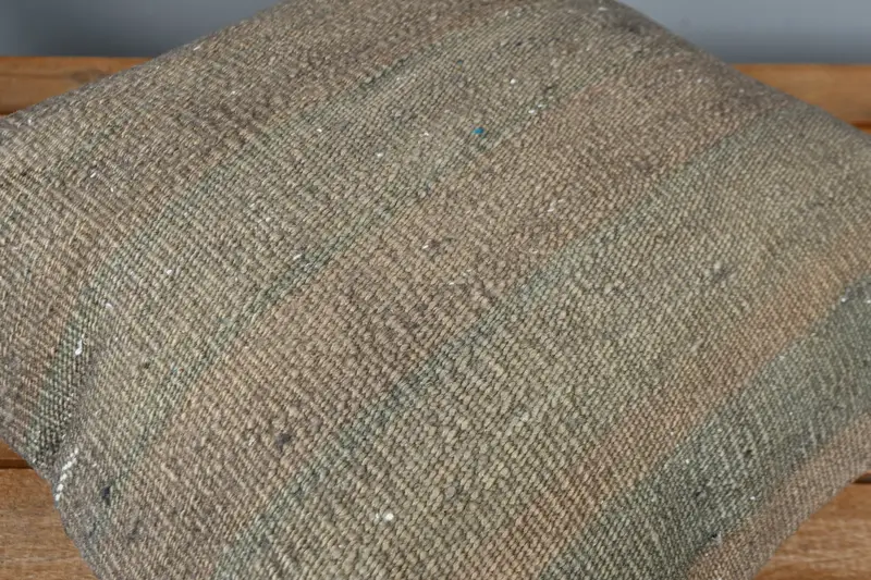 Handmade Kilim Cushion, 16x16 Brown Pillow, Art Deco Cushion Cover, One Of A Kind Cushion Case, Antique Pillows, Throw Kilim Pillow, Cushion Cover - 4