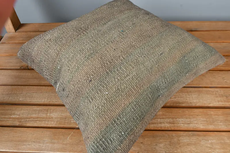 Handmade Kilim Cushion, 16x16 Brown Pillow, Art Deco Cushion Cover, One Of A Kind Cushion Case, Antique Pillows, Throw Kilim Pillow, Cushion Cover - 2