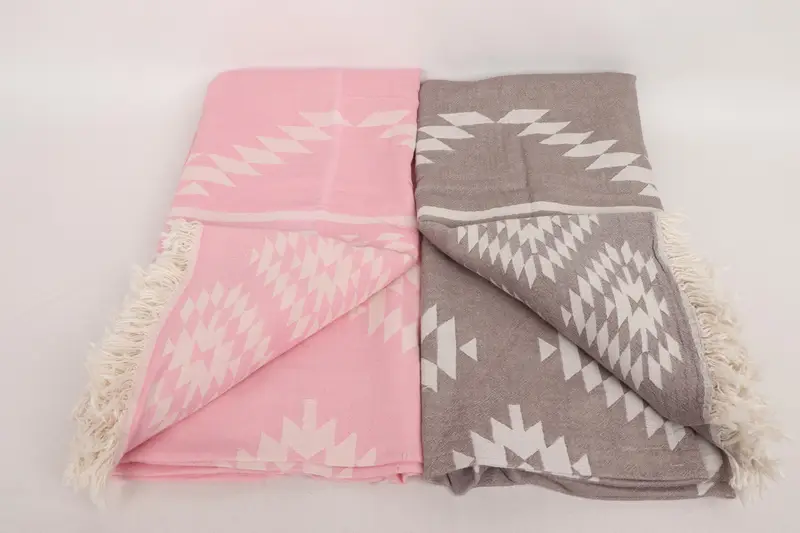 Shower Curtain, Housewarming Gift, 84x56 Cotton Kilim Towel, Woven Blanket, Bedspread Quenn, Woven Throw Blanket, Customized Turkish Blanket - 5