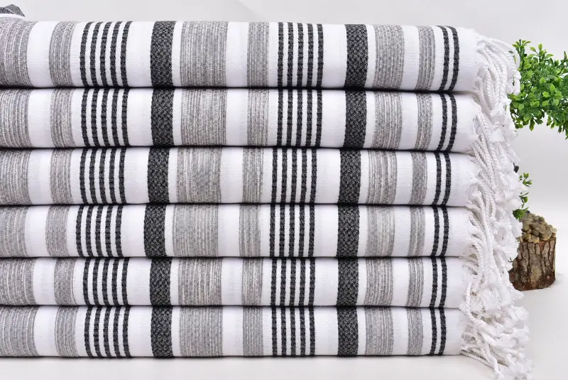 70x36 Cotton Striped Towel, Wedding Anniversary Gift, Pool Towels, Towel With Name, Bridesmaid Gift, Quick-dry towel, Peshtemal, Wedding Gifts Towel - 3
