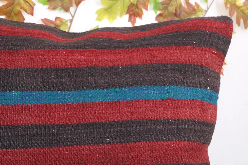 Pillow Cover, 24x24 Red Cushion Cover, Nomadic Pillow Cover, Turkish Kilim Pillow, Boho Pillow Sham Cover, Retro Cushion Case, Vintage Pillow - 5