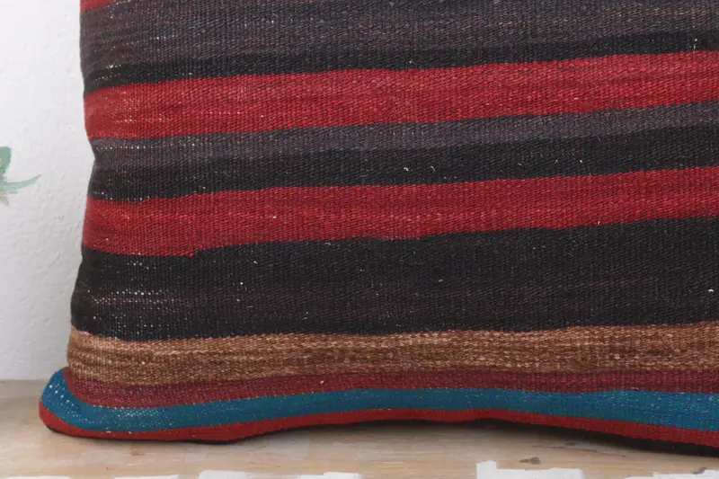Pillow Cover, 24x24 Red Cushion Cover, Nomadic Pillow Cover, Turkish Kilim Pillow, Boho Pillow Sham Cover, Retro Cushion Case, Vintage Pillow - 3