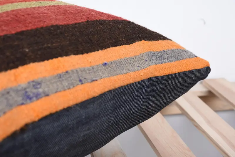 Boho Pillow Sham Cover, 20x20 Red Pillow Case, Handmade Cushion Case, Kilim Pillow Cover, Turkish Kilim Pillow, Pillow Sham, Boho Chic Pillow Cover - 7