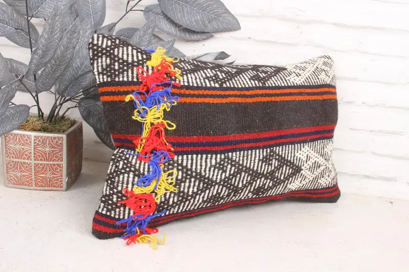 Shabby Chic Cushion Cover, Cushion Case, 12x20 White Cushion Case, Pillow for Couch, One Of A Kind Pillow Cover, Boho Pillow, Kilim Cushion Sham - 3